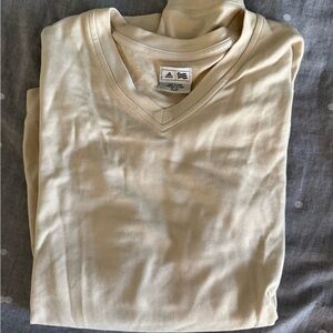Adidas Men's Beige V-Neck Sweater S small